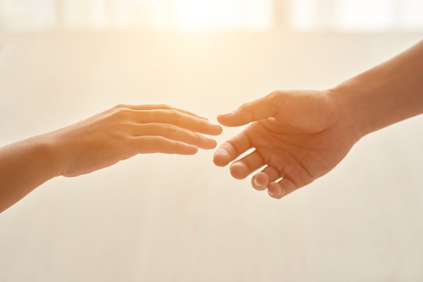 love concept represented by hands extended each other scaled